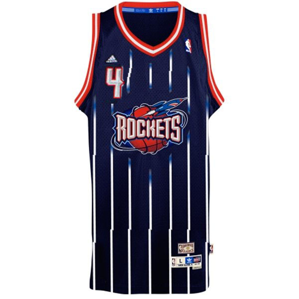 Houston Rockets #4 Charles Barkley Hardwood Classics Swingman Navy Blue Stripe Jersey