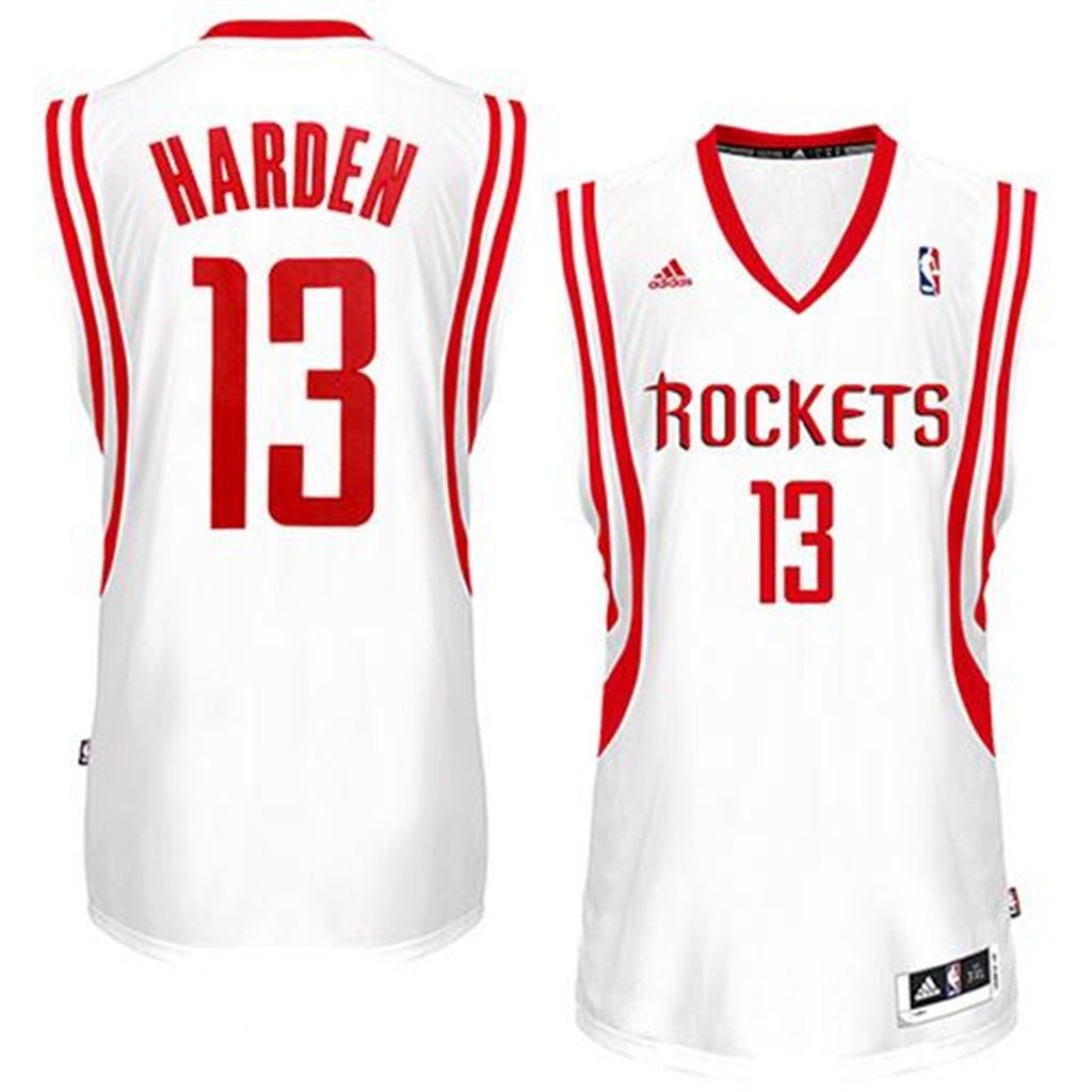 Houston Rockets #13 James Harden Revolution 30 Swingman Home White Jersey