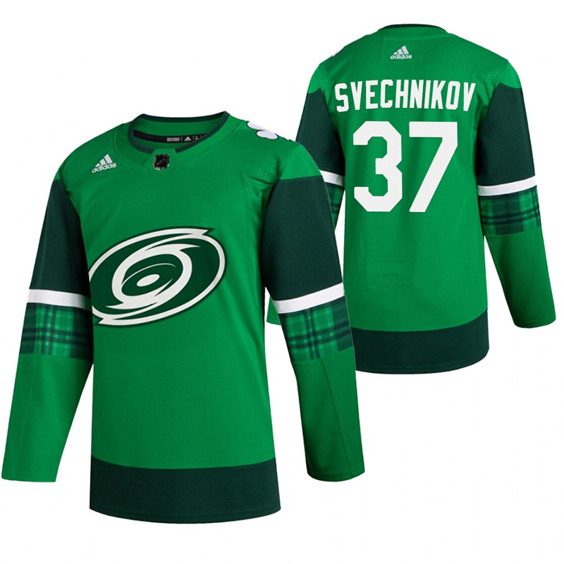 Hurricanes 37 Andrei Svechnikov Green 2020 Adidas Jersey