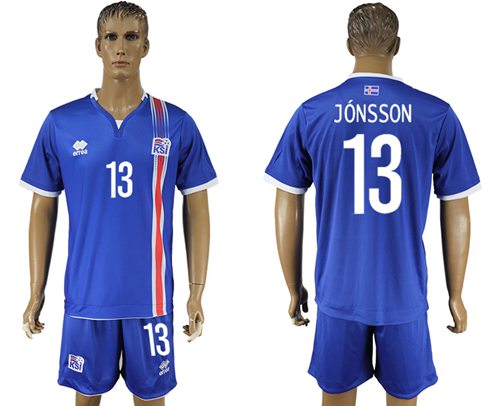 Iceland 13 Jonsson Home Soccer Country Jersey