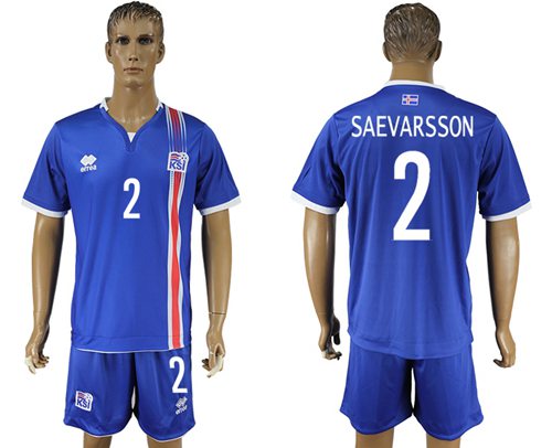 Iceland 2 Saevarsson Home Soccer Country Jersey