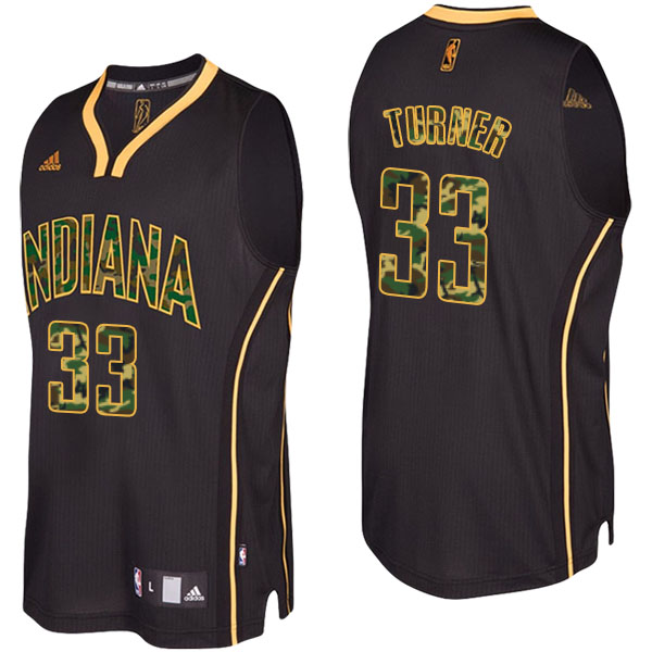 Indiana Pacers Myles Turner Camo Fashion Swingman Black Jersey