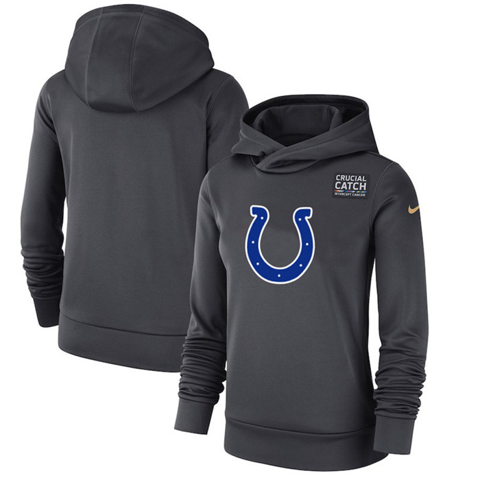 Indianapolis Colts Anthracite Women's  Crucial Catch Performance Hoodie