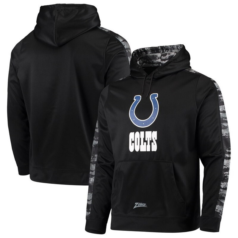 Indianapolis Colts Zubaz Tonal Oxide Pullover Hoodie Black