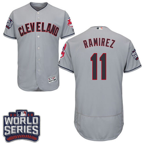 Indians 11 Juan Ramirez Gray 2016 World Series Flexbase Jersey