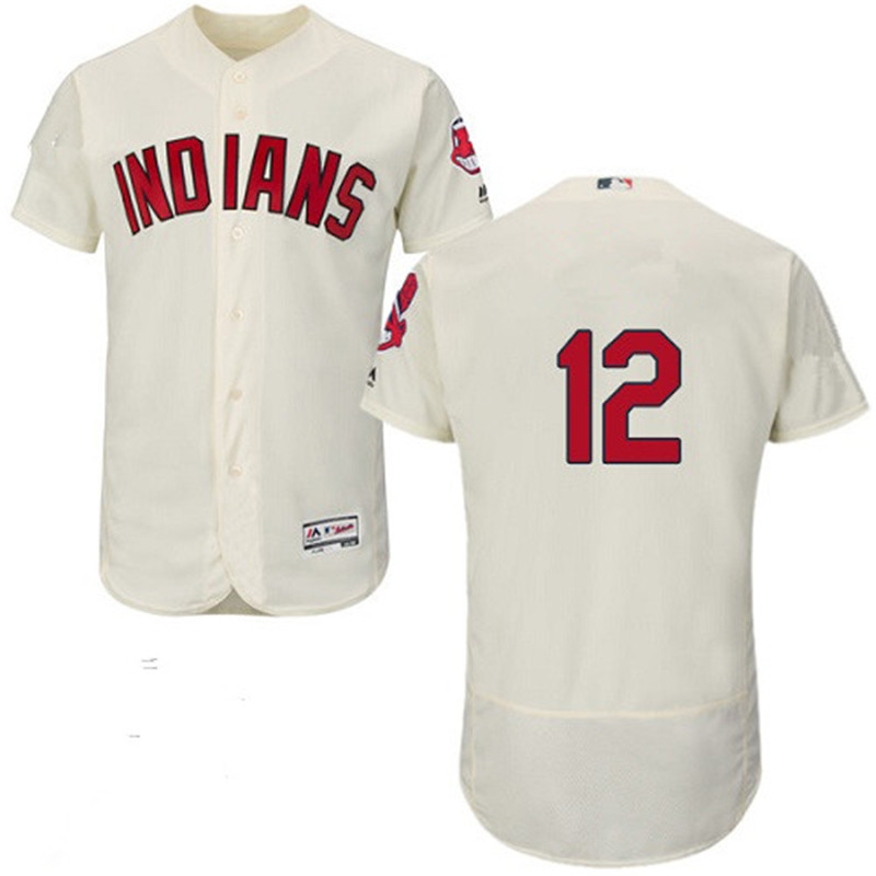 Indians 12 Francisco Lindor Cream Flexbase Jersey