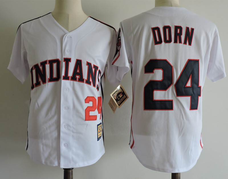 Indians 24 Roger Dorn White Movie Baseball Jersey