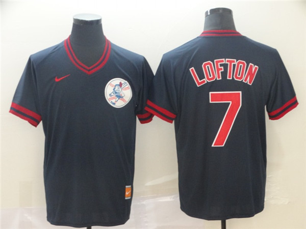 Indians 7 Kenny Lofton Black Throwback Jersey