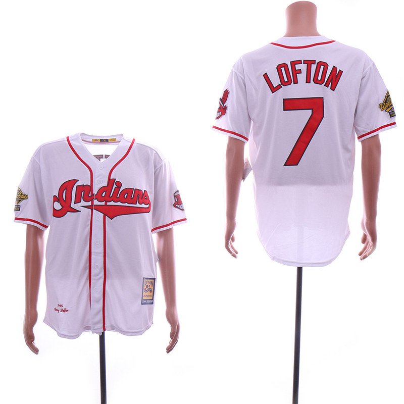 Indians 7 Kenny Lofton White Cooperstown Collection 1995 Throwback Jersey