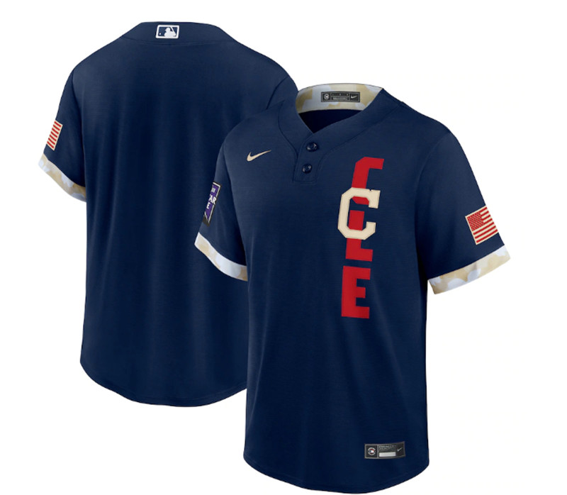Indians Blank Navy Nike 2021 MLB All Star Cool Base Jersey