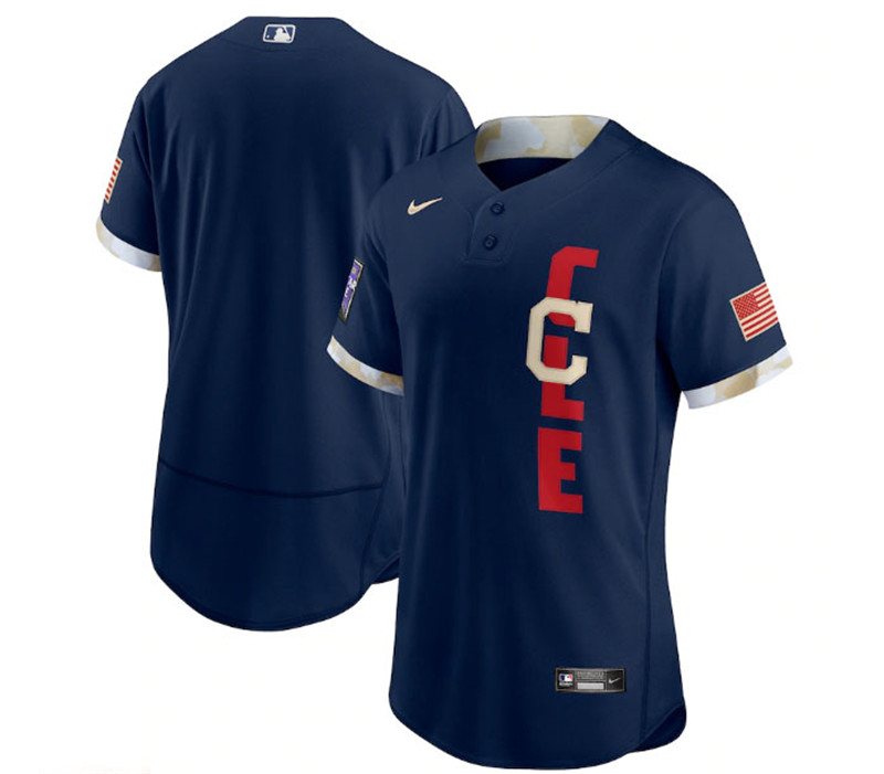 Indians Blank Navy Nike 2021 MLB All Star Flexbase Jersey