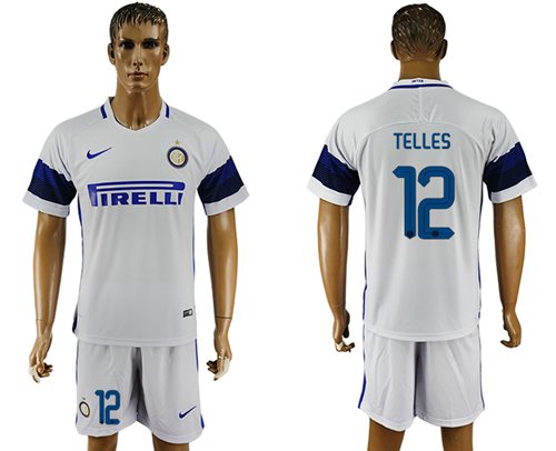 Inter Milan 12 Telles White Away Soccer Club Jersey