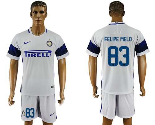 Inter Milan 83 Felipe Melo White Away Soccer Club Jersey