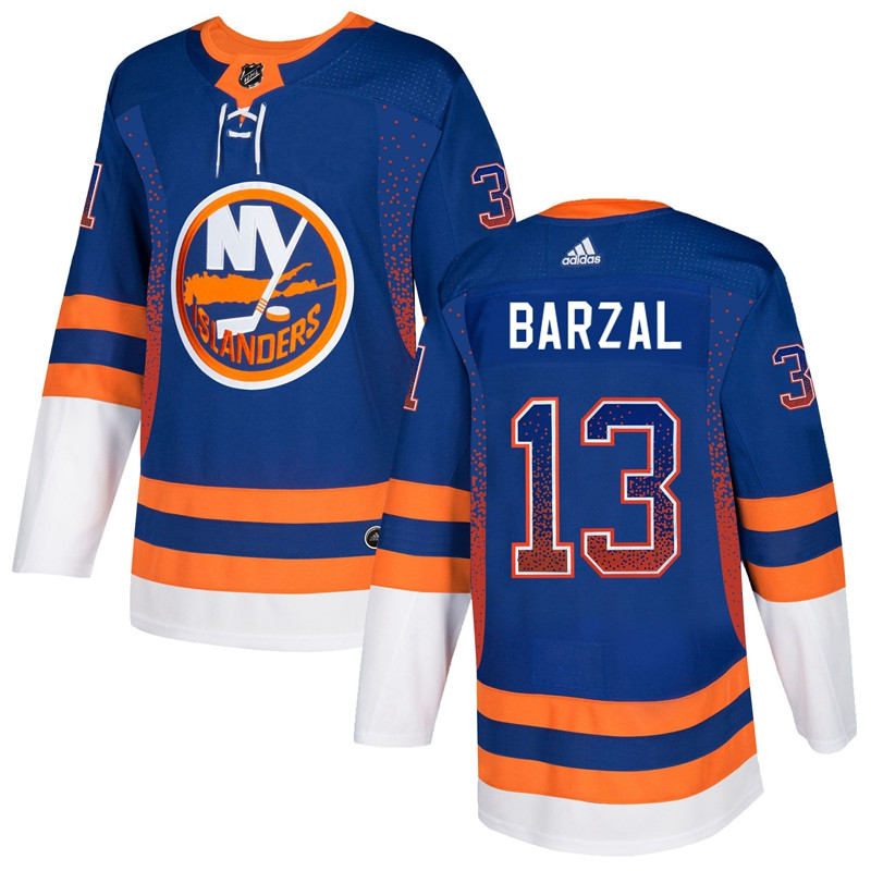 Islanders 13 Mathew Barzal Royal Drift Fashion  Jersey