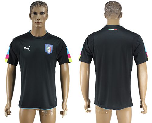 Italy Blank Black Goalkeeper Soccer Country Jersey