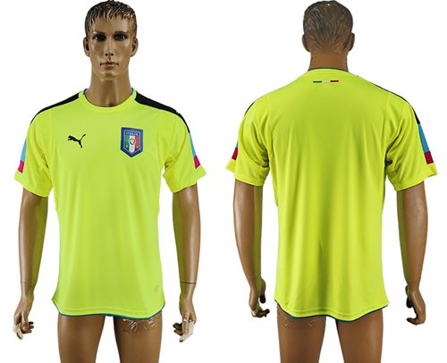 Italy Blank Shiny Green Goalkeeper Soccer Country Jersey