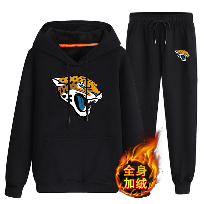 Jacksonville Jaguars Black Plus Velvet Pullover Hoodie & Pant