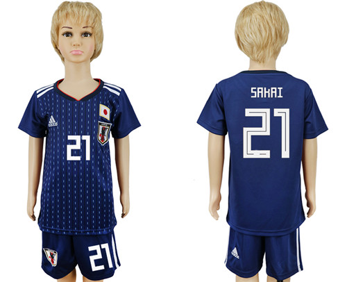 Japan 21 SAKAI Youth Home 2018 FIFA World Cup Soccer Jersey