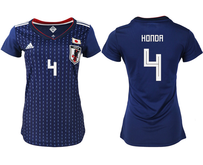 Japan 4 HONDA Home Women 2018 FIFA World Cup Soccer Jersey