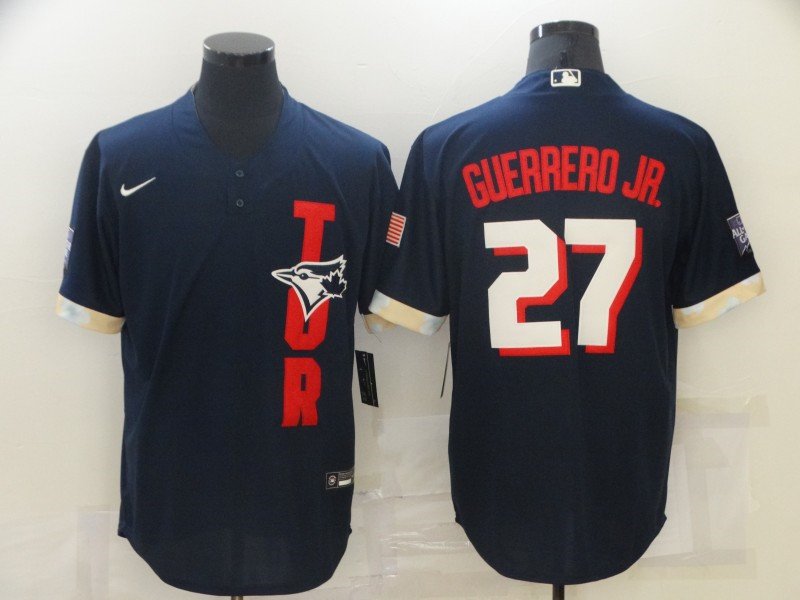 Jays 27 Vladimir Guerrero Jr. Navy Nike 2021 MLB All Star Cool Base Jersey