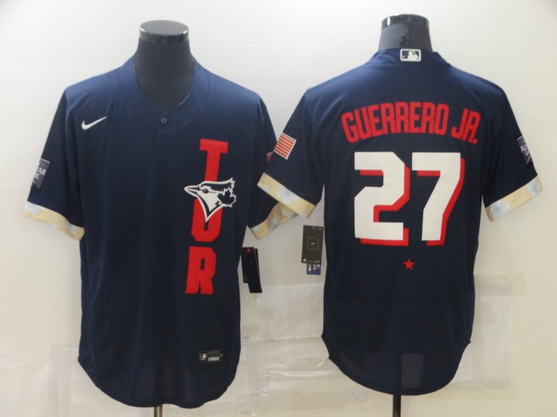 Jays 27 Vladimir Guerrero Jr. Navy Nike 2021 MLB All Star Flexbase Jersey