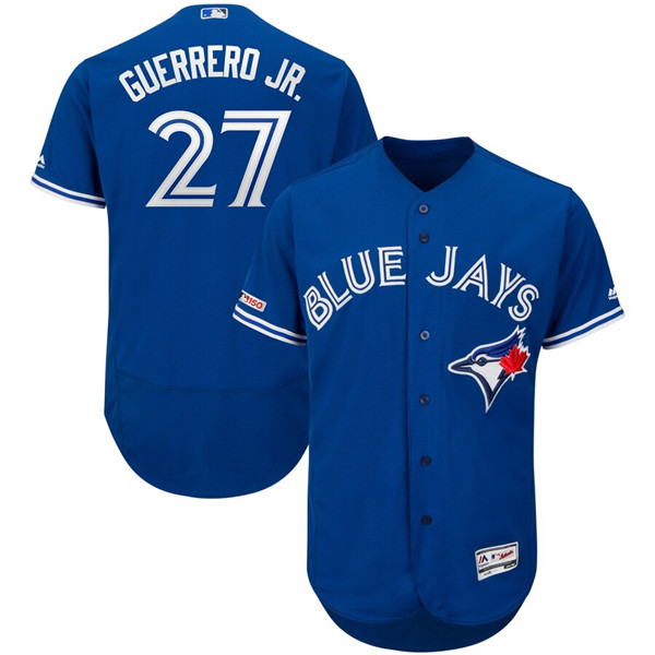 Jays 27 Vladimir Guerrero Jr. Royal 150th Patch Flexbase Jersey