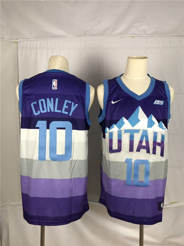 Jazz 10 Mike Conley Purple City Edition Nike Swingman Jersey