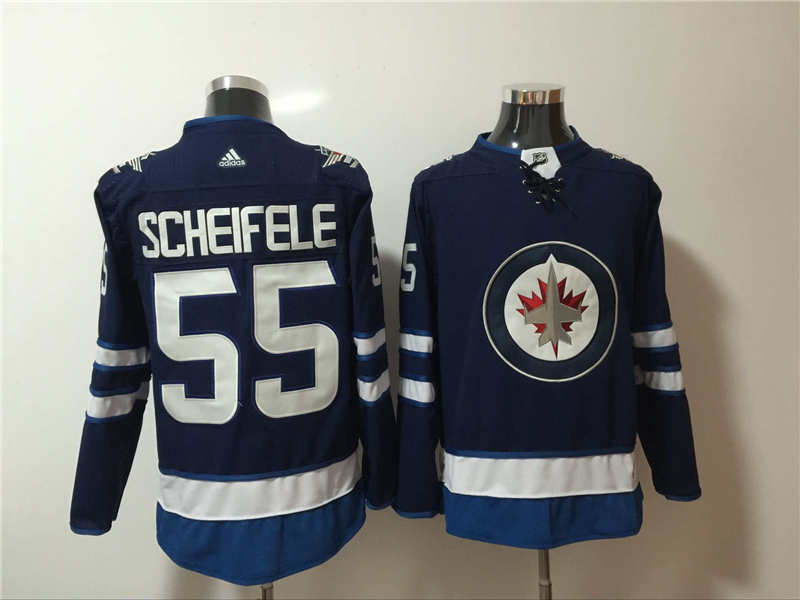 Jets 55 Mark Scheifele Navy  Jersey