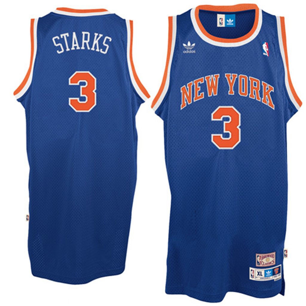 New York Knicks #3 John Starks Hardwood Classics Blue Soul Swingman Jersey