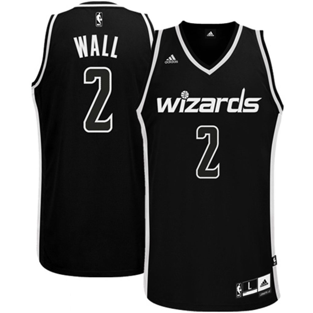John Wall Washington Wizards Black White Swingman Jersey Black