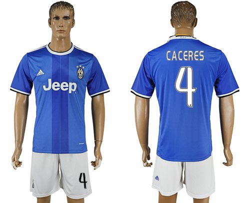 Juventus 4 Caceres Away Soccer Club Jersey