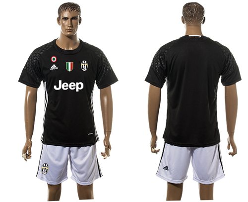 Juventus Blank Black Goalkeeper Soccer Club Jersey