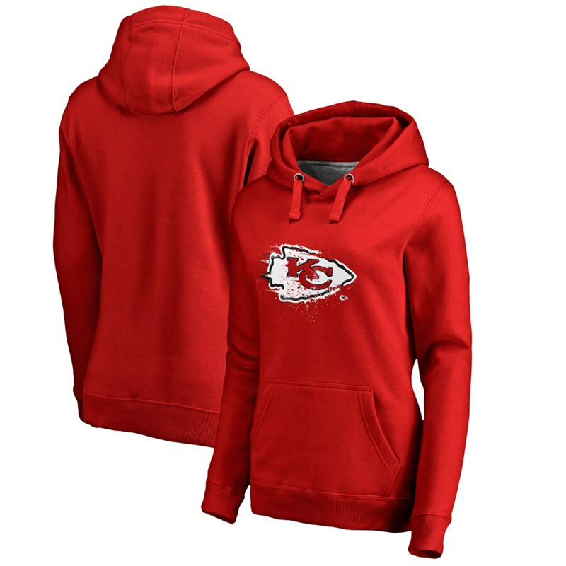Kansas City Chiefs NFL Pro Line by Fanatics Branded Women's Plus Size Splatter Logo Pullover Hoodie Red