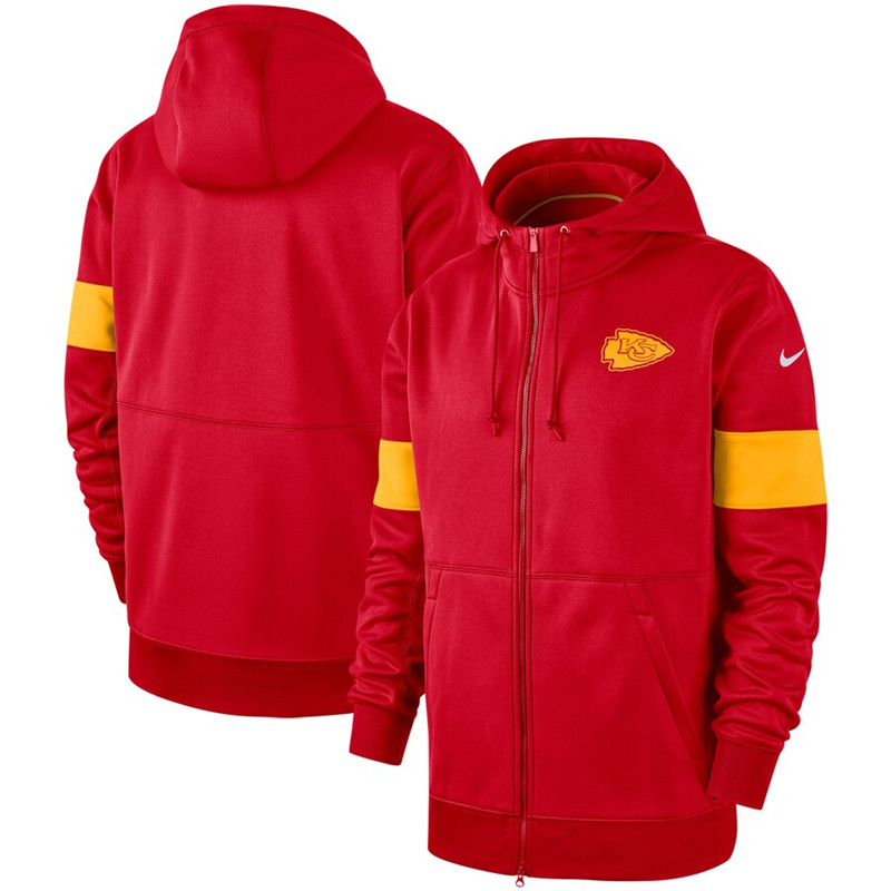 Kansas City Chiefs Nike Sideline Performance Full Zip Hoodie Red