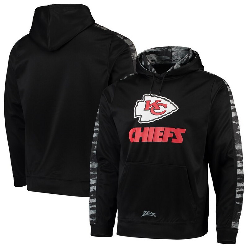 Kansas City Chiefs Zubaz Tonal Oxide Pullover Hoodie Black