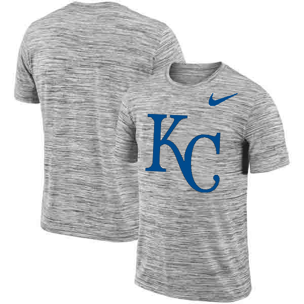 Kansas City Royals  Heathered Black Sideline Legend Velocity Travel Performance T Shirt