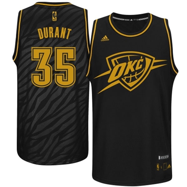 Oklahoma City Thunder #35 Kevin Durant Precious Metals Fashion Swingman Limited Edition Black Jersey