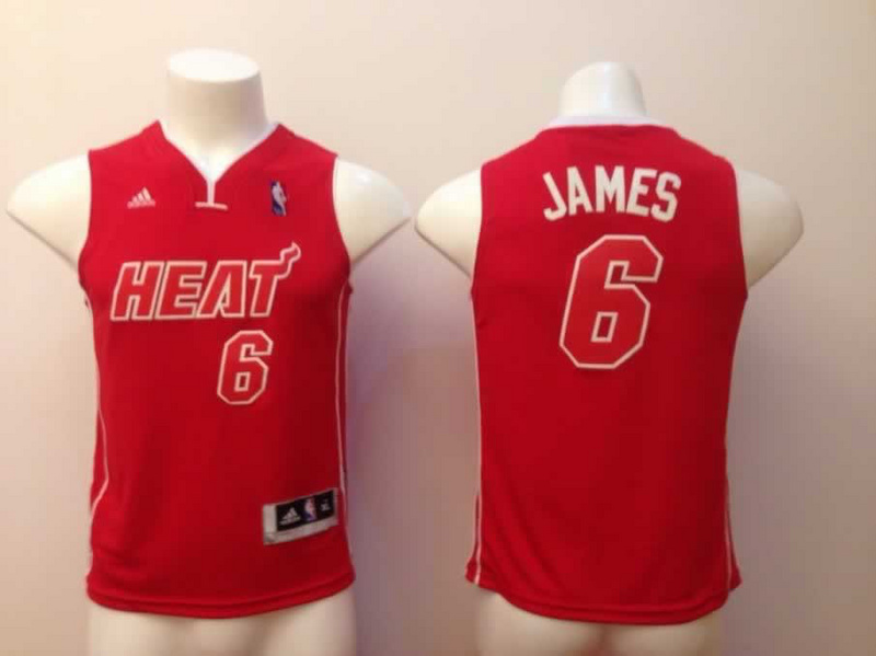 Kids 2013 New Season  NBA Miami Heat 6 LeBron James New Revolution 30 Swingman Red Youth Jersey