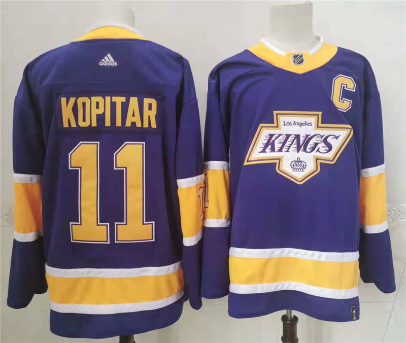 Kings 11 Anze Kopitar Purple 2020 21 Reverse Retro Adidas Jersey