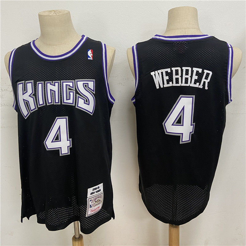 Kings 4 Chris Webber Black 1998 99 Hardwood Classics Jersey