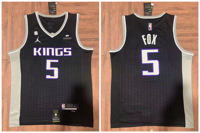 Kings 5 De'Aaron Fox Black City Edition Nike Swingman Jersey