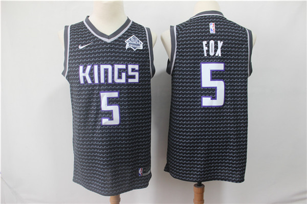 Kings 5 De'Aaron Fox Black Nike Swingman Jersey