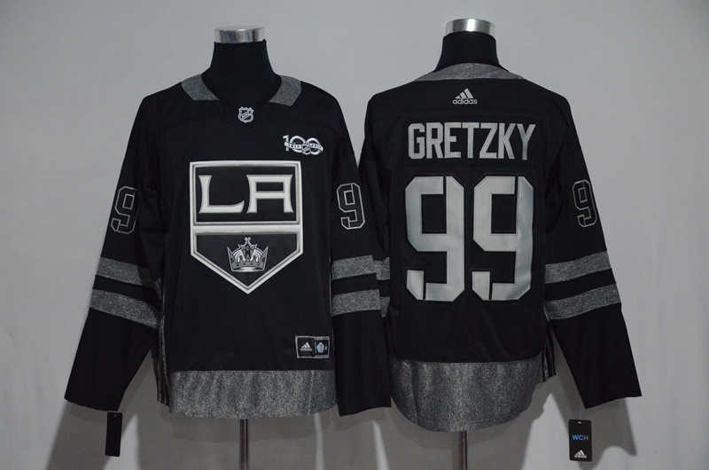 Kings 99 Wayne Gretzky Black 100th Anniversary Season Jersey