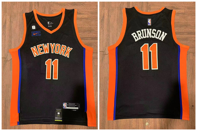 Knicks 11 Jalen Brunson Black Nike City Edition Swingman Jersey
