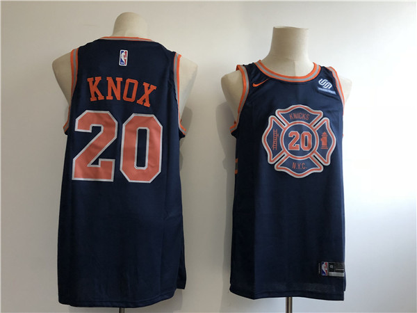 Knicks 20 Kevin Knox Navy 2018 19 City Edition  Swingman Jersey