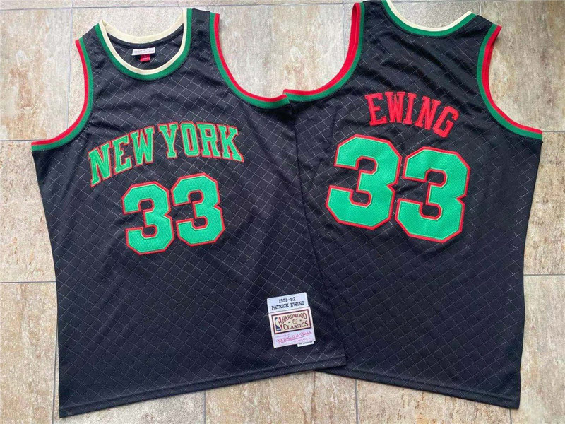 Knicks 33 Patrick Ewing Black 1991 92 Hardwood Classics Jersey