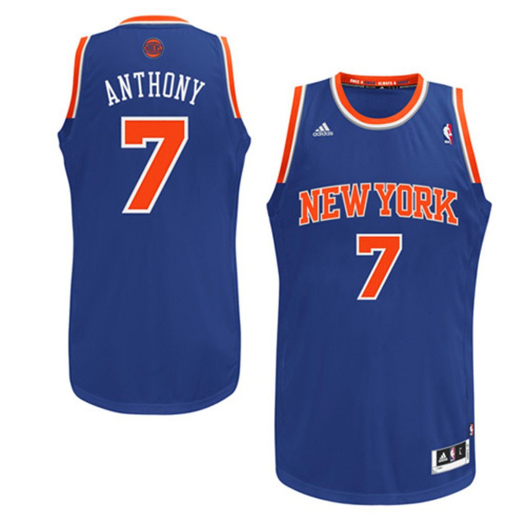 New York Knicks #7 Carmelo Anthony Revolution 30 Swingman Royal Blue Jersey