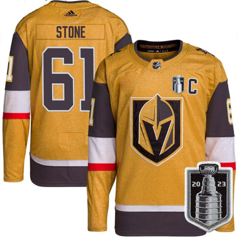 Knights 61 Mark Stone Gold 2023 Stanley Cup Final Adidas Jersey