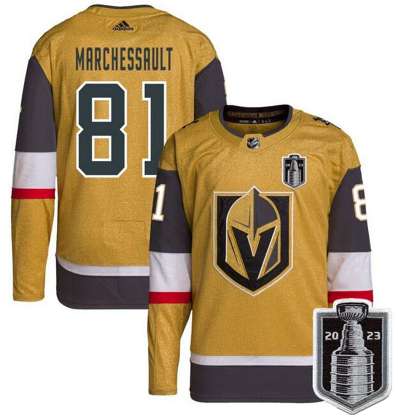 Knights 81 Jonathan Marchessault Gold 2023 Stanley Cup Final Adidas Jersey