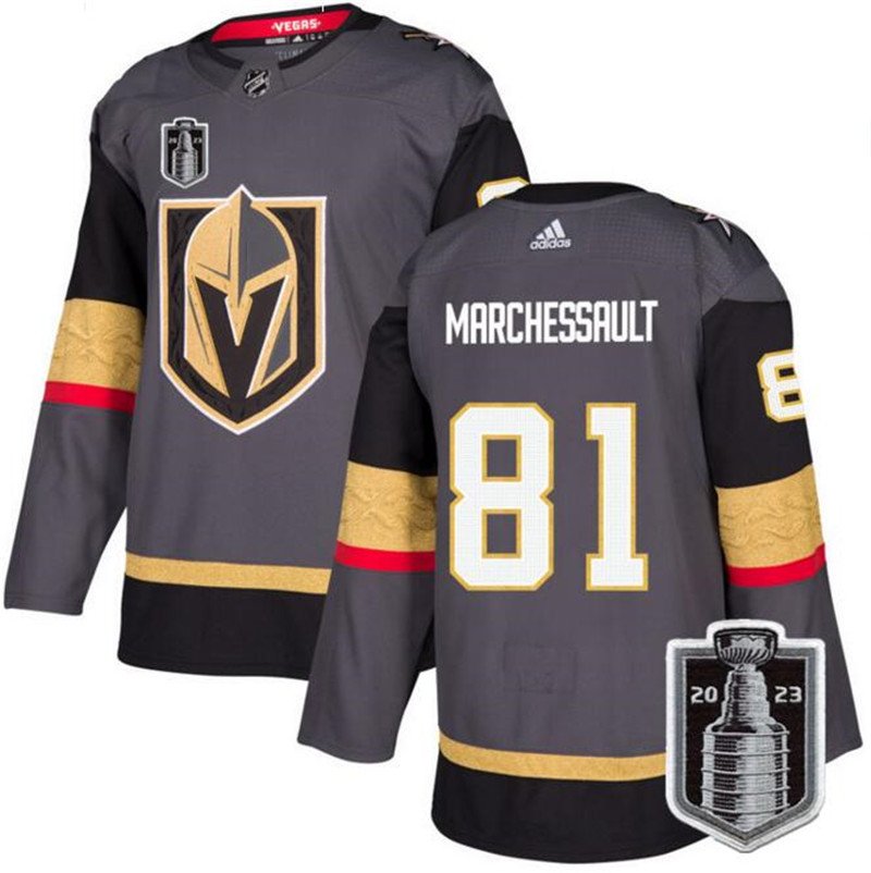Knights 81 Jonathan Marchessault Gray 2023 Stanley Cup Final Adidas Jersey